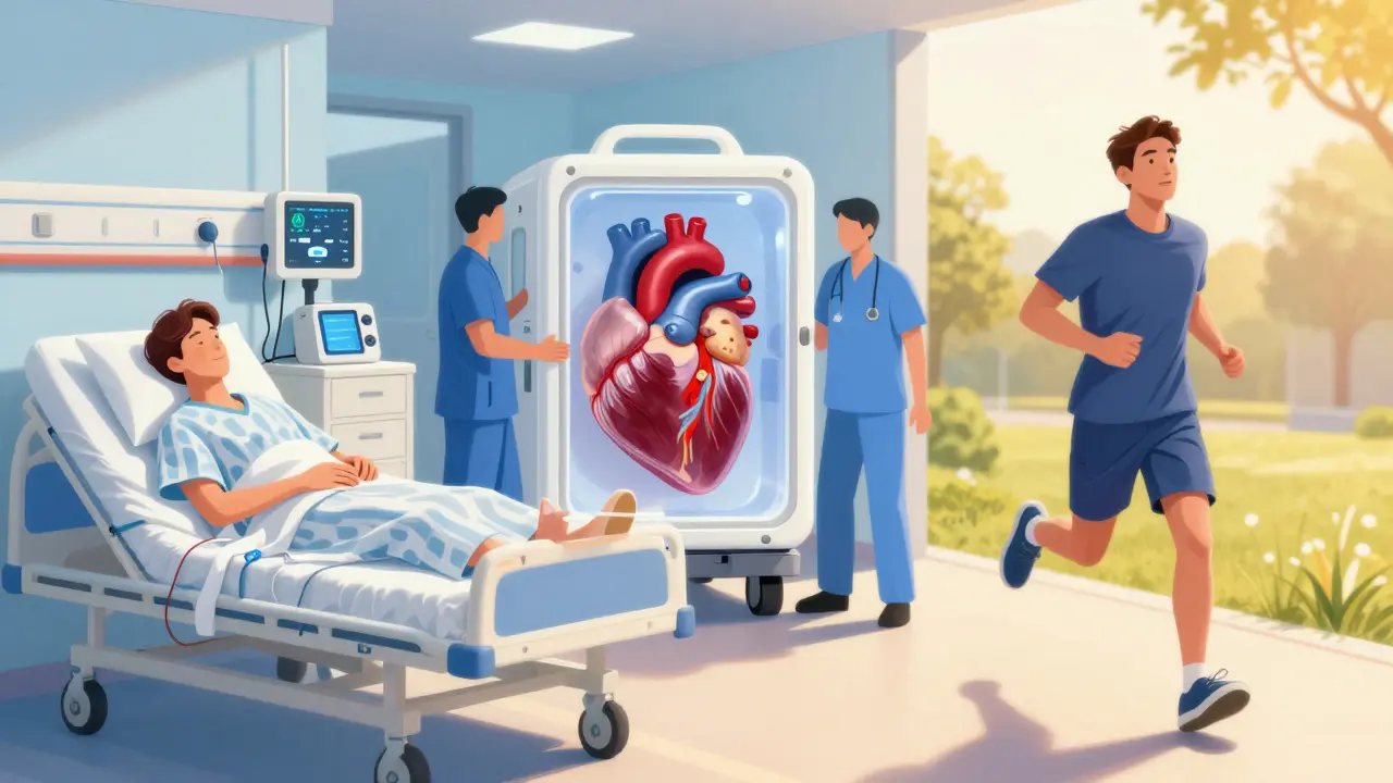 Cesta pacienta od srdečního selhání přes transplantaci k obnovenému životu.