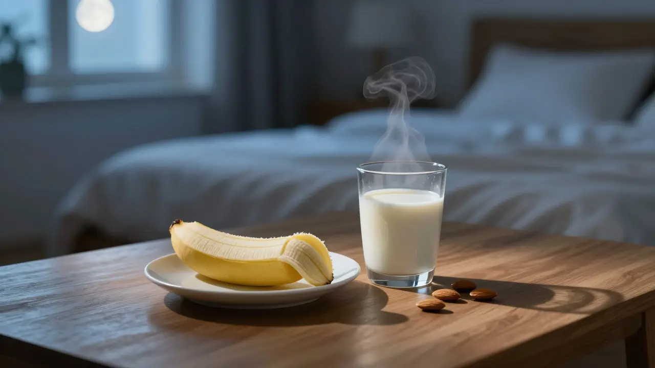 Banán s mlékem a mandlemi jako součást večerního rituálu